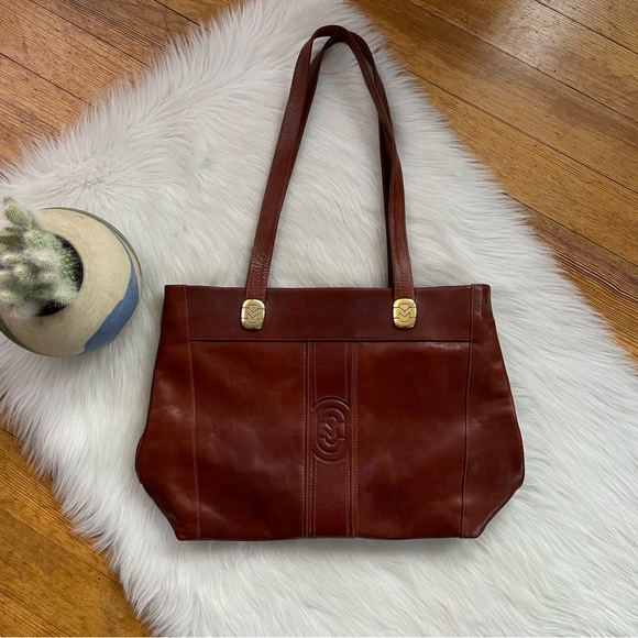 Marino Orlandi vintage 90’s large Italian leather shoulder tote travel bag - Picture 2 of 13